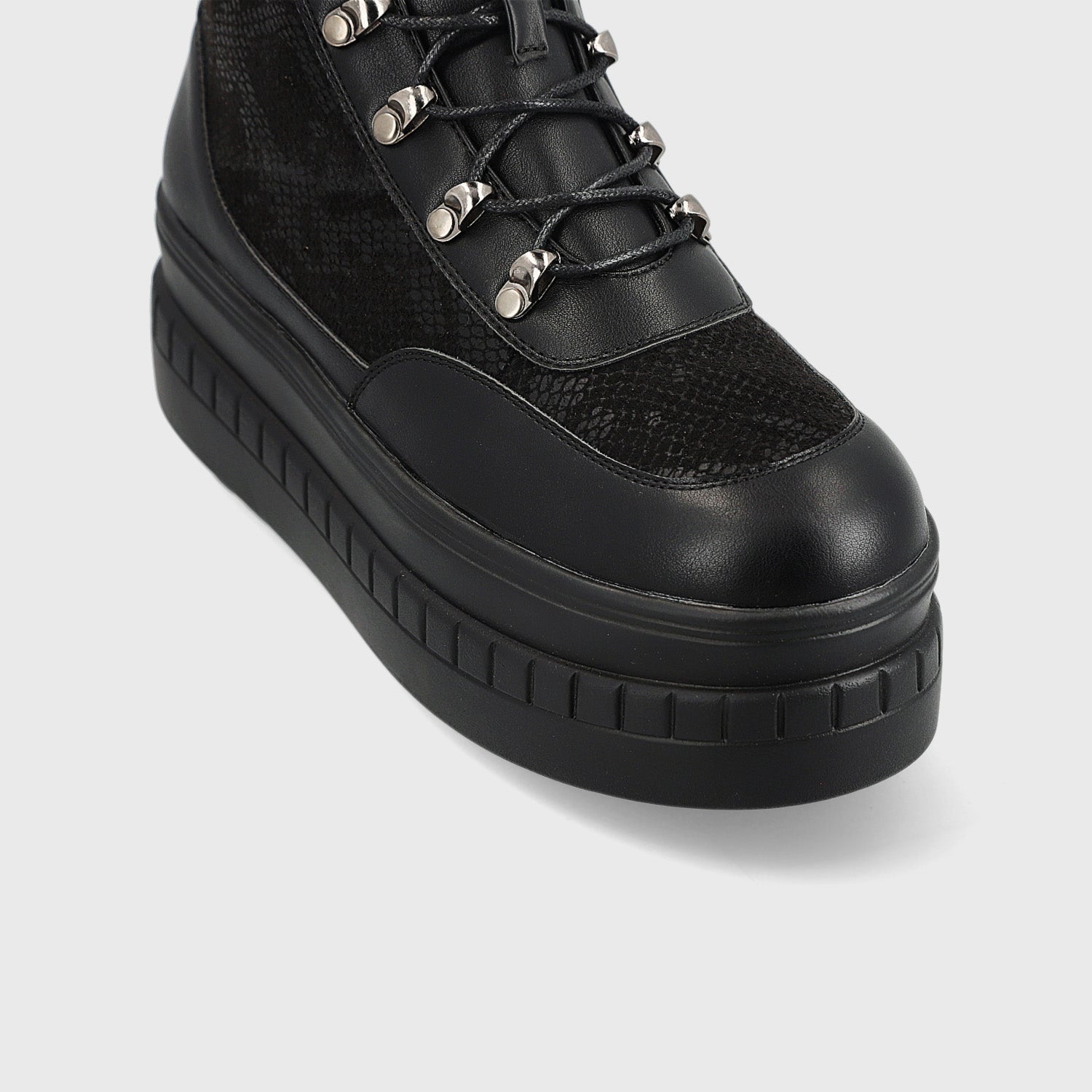 Zapatilla Plataforma Negra Mujer 13267
