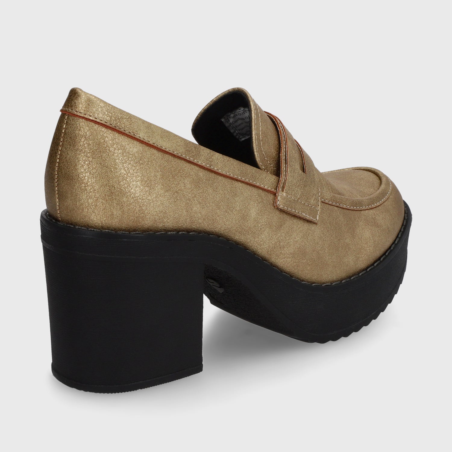 Zapato Taco Dorado Mujer 13503