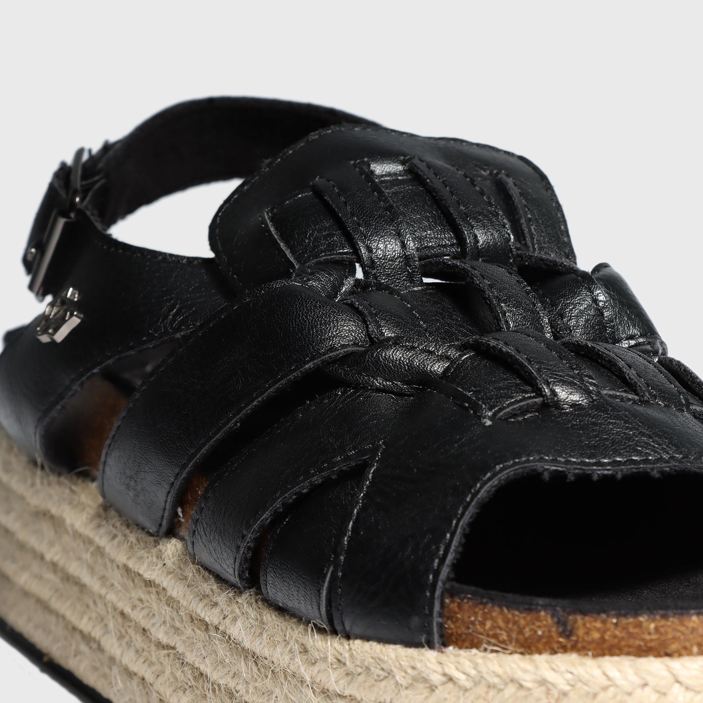 Sandalia Plataforma Negra Mujer 15250