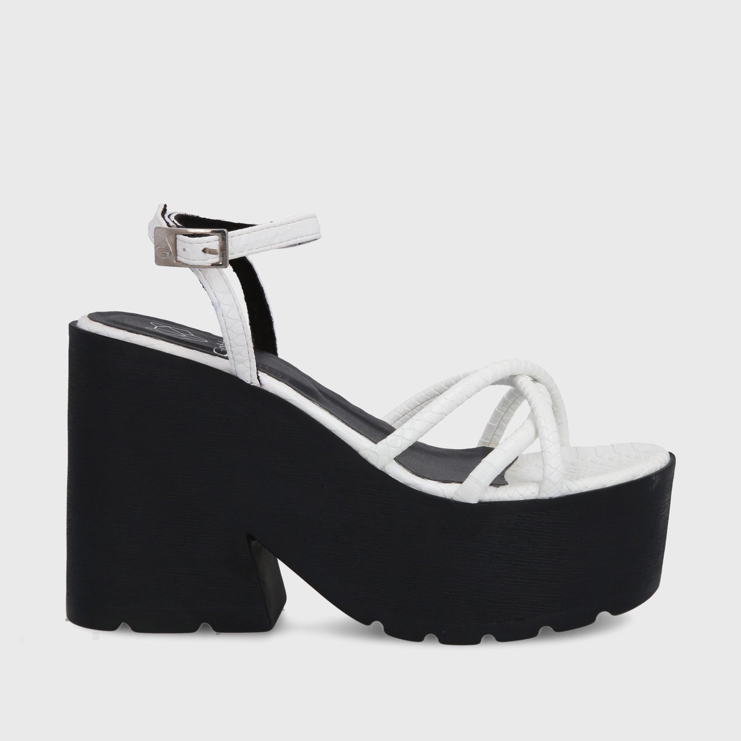 Sandalia Plataforma Blanca Mujer 15694