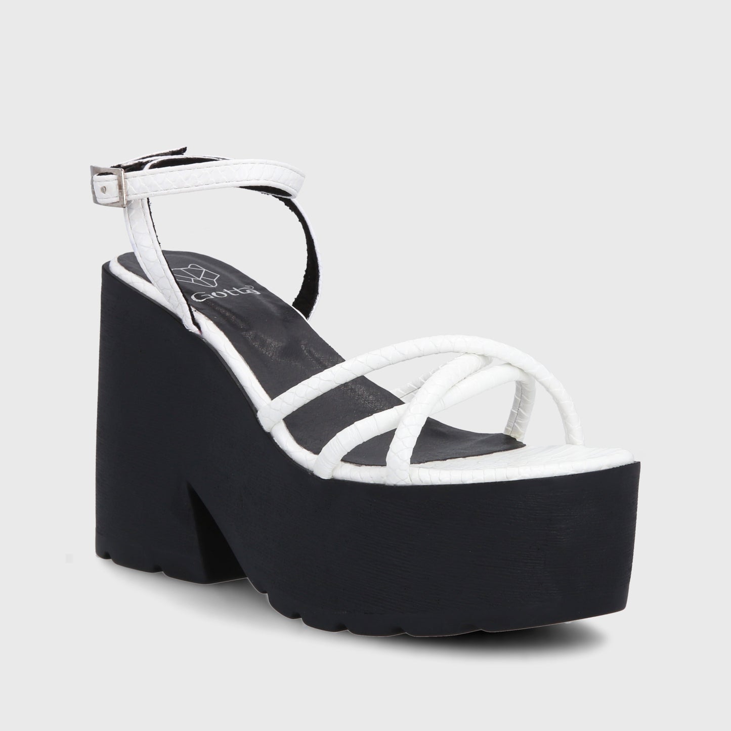 Sandalia Plataforma Blanca Mujer 15694