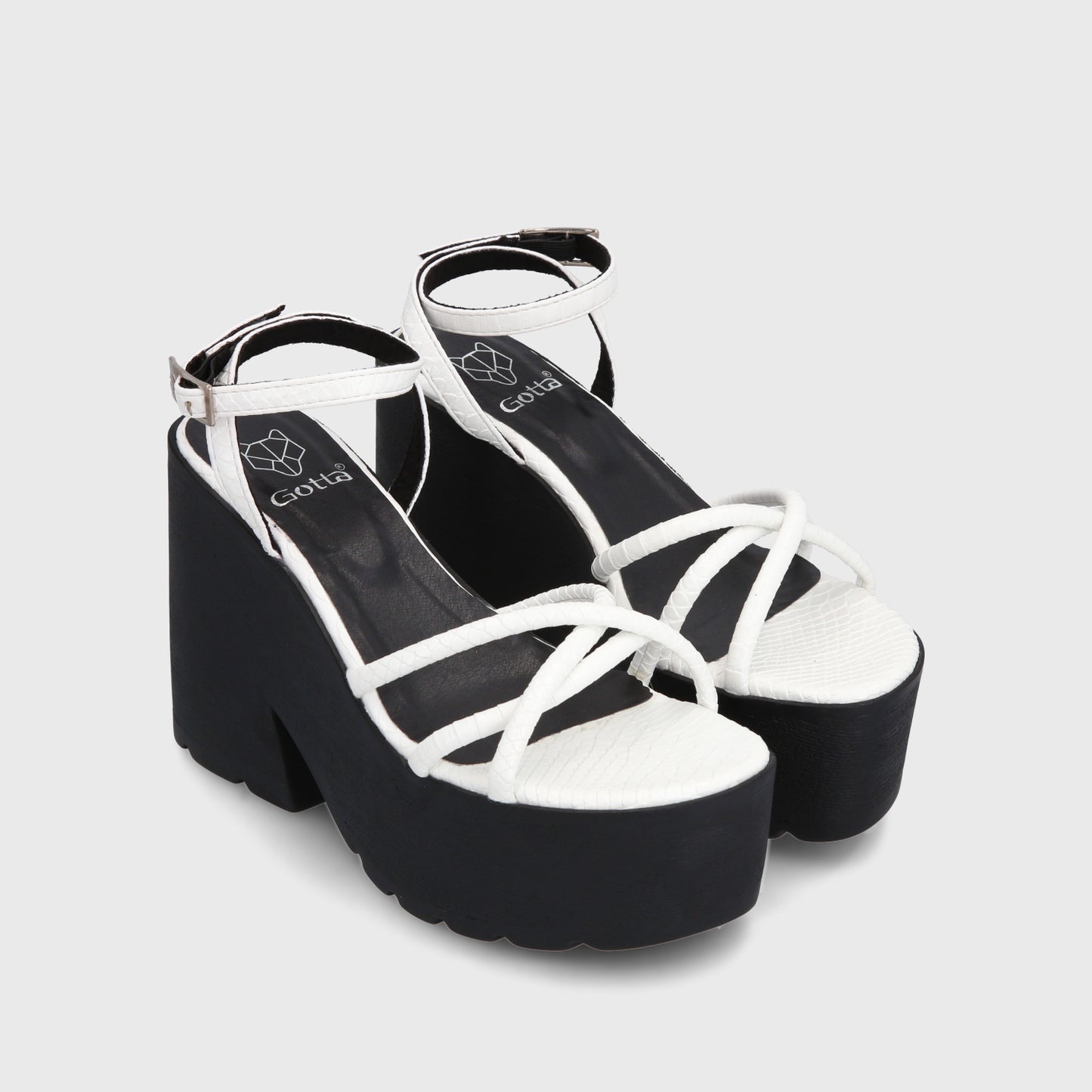 Sandalia Plataforma Blanca Mujer 15694