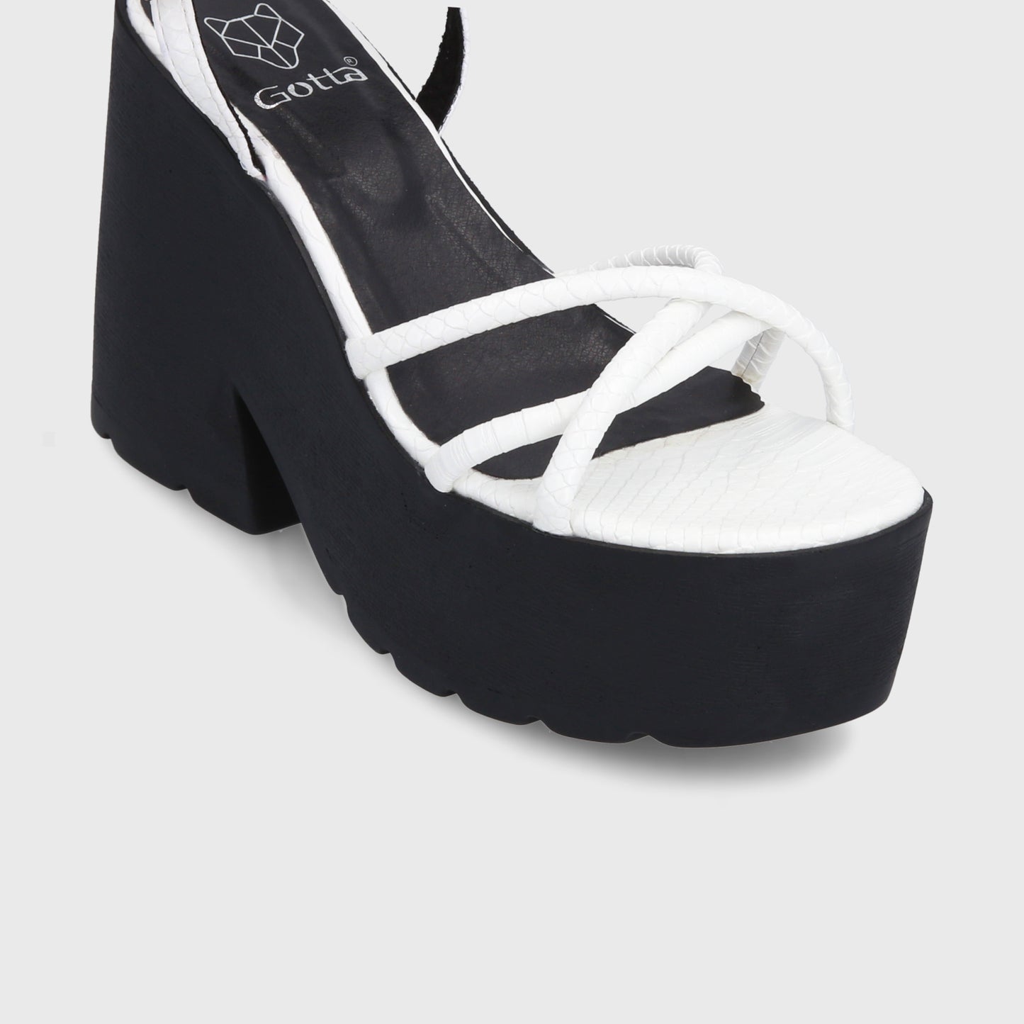 Sandalia Plataforma Blanca Mujer 15694