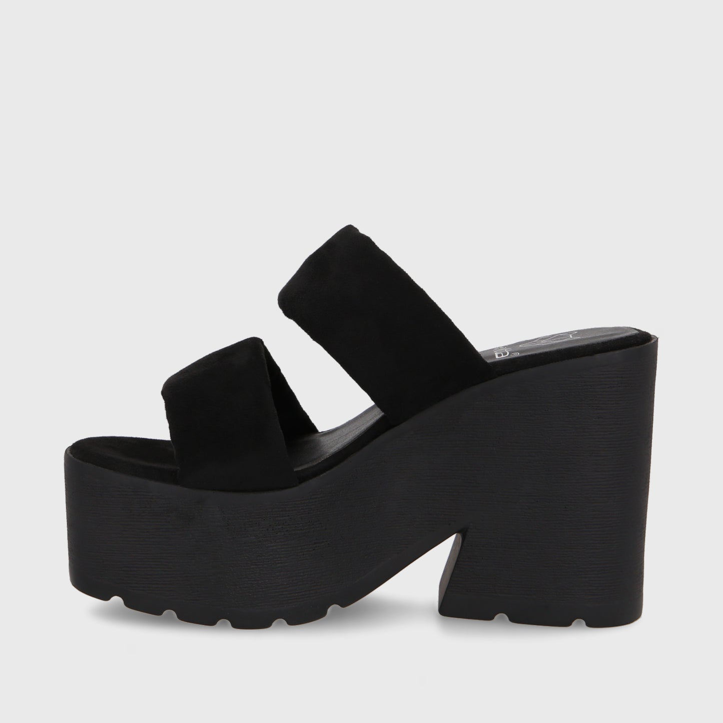 Sandalia Plataforma Negra Mujer 15695