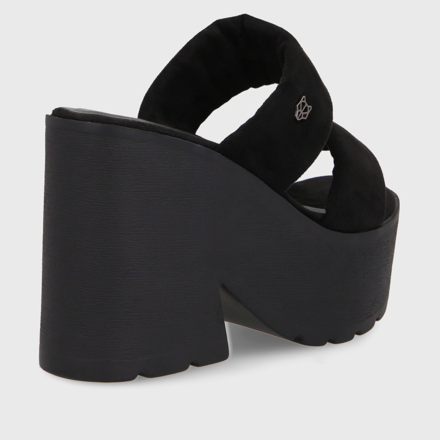 Sandalia Plataforma Negra Mujer 15695