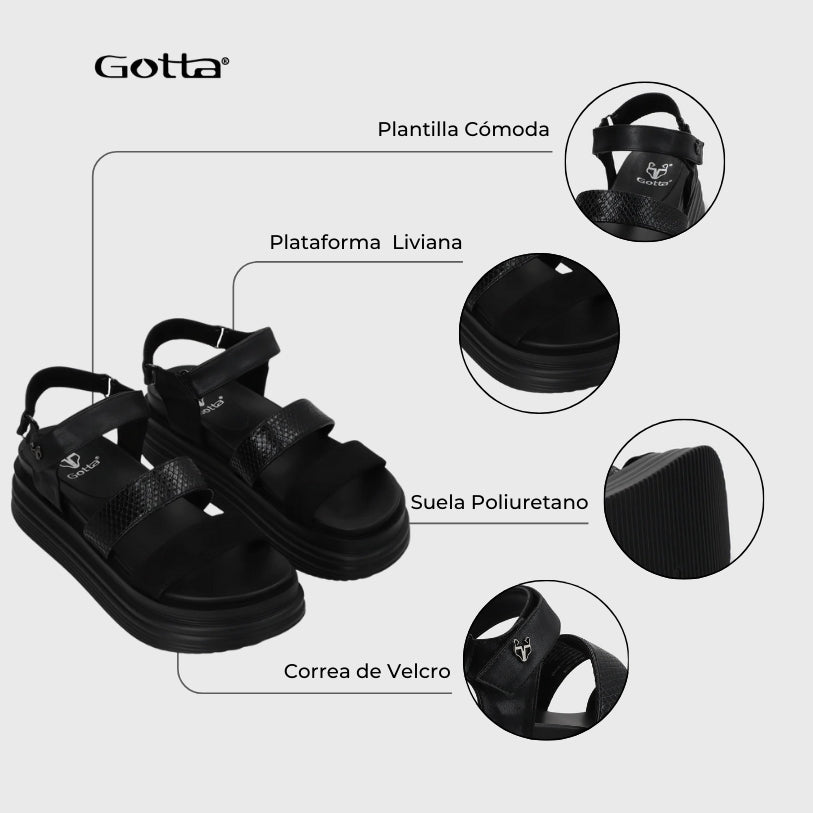 Sandalia Negra Mujer 15711