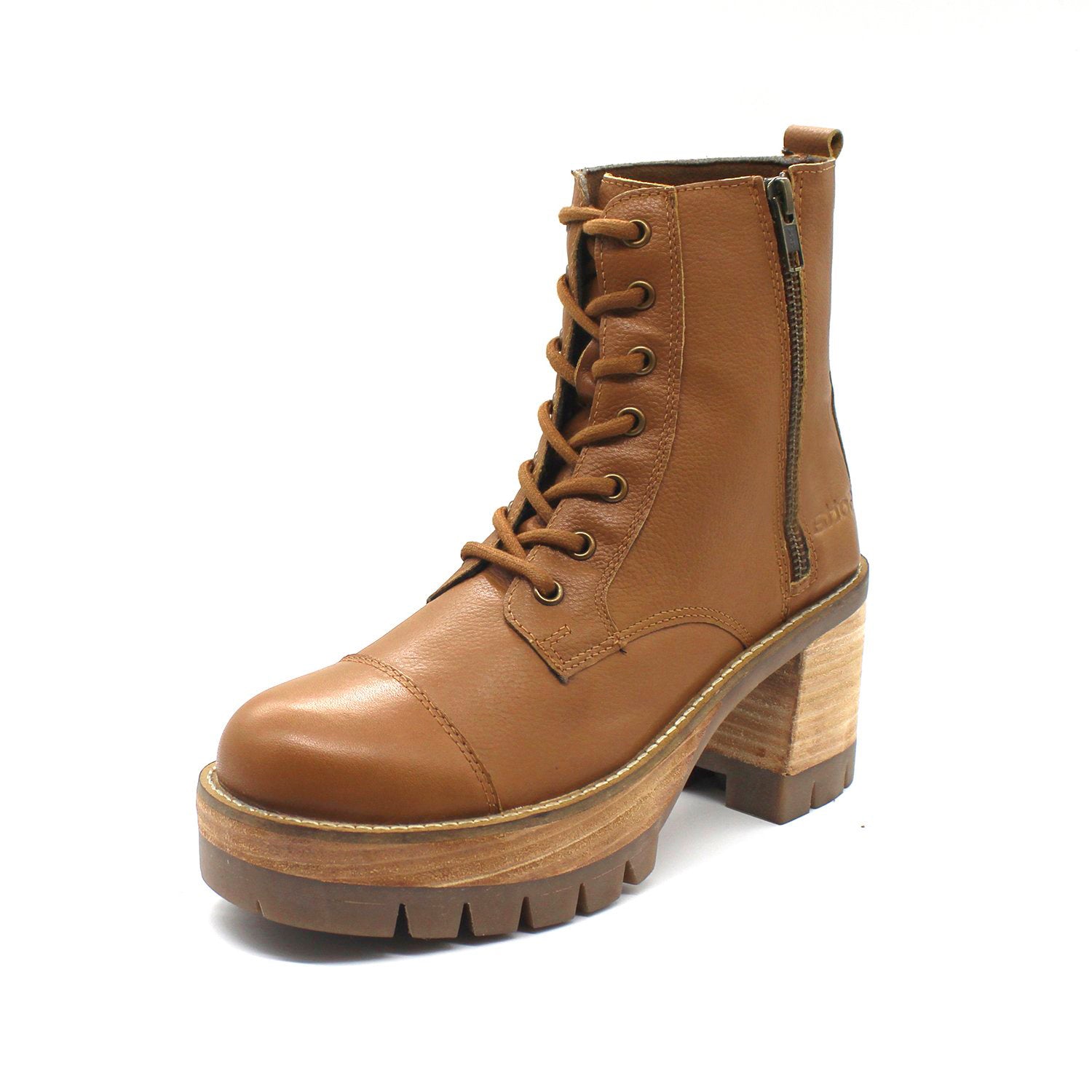 Botín Cuero Camel Mujer 18563