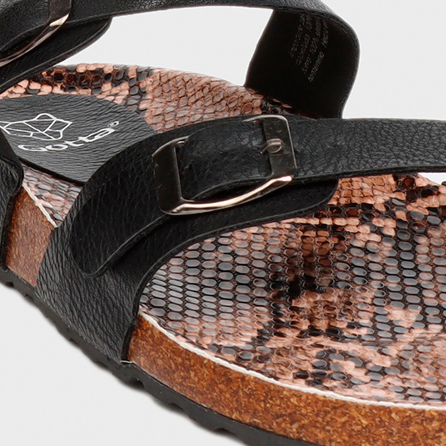 Sandalia Plana Negra Mujer 23281