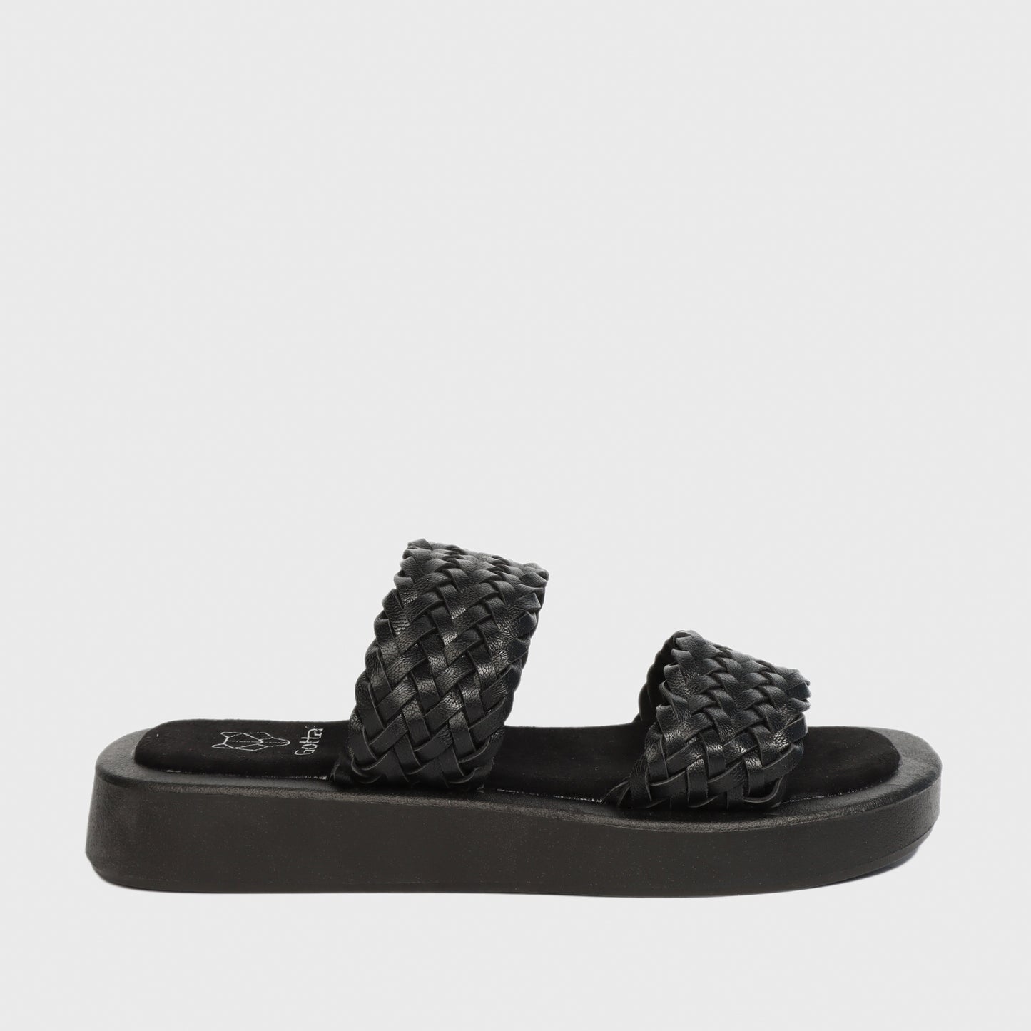 Sandalia Plana Negra Mujer 23290