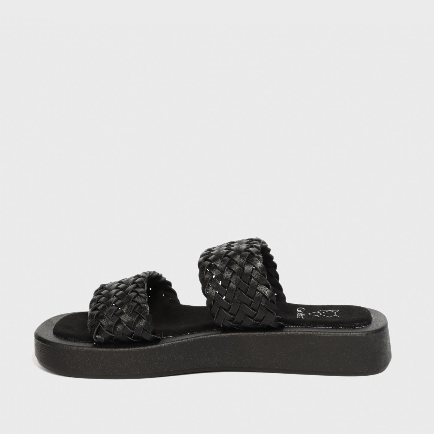 Sandalia Plana Negra Mujer 23290