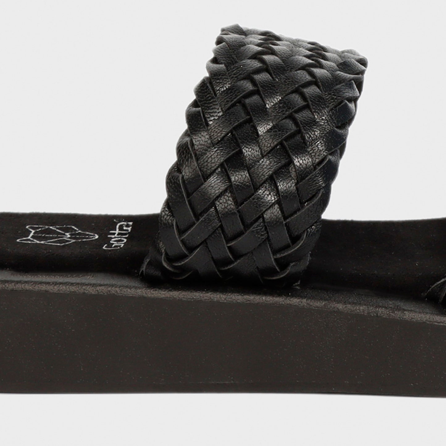 Sandalia Plana Negra Mujer 23290