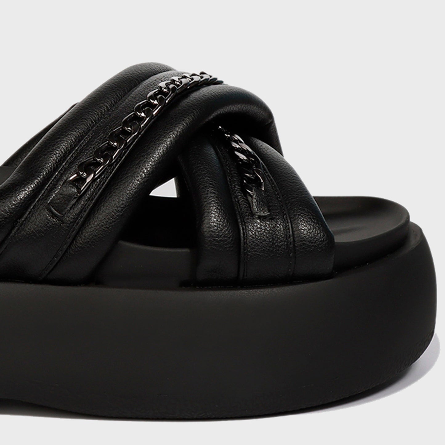Sandalia Plataforma Negra Mujer 25272
