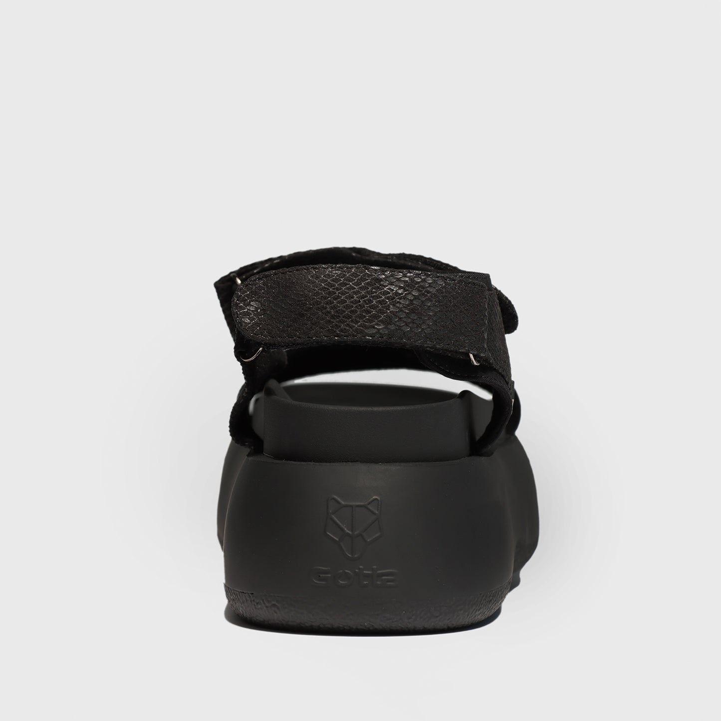 Sandalia Plataforma Negra Mujer 25274