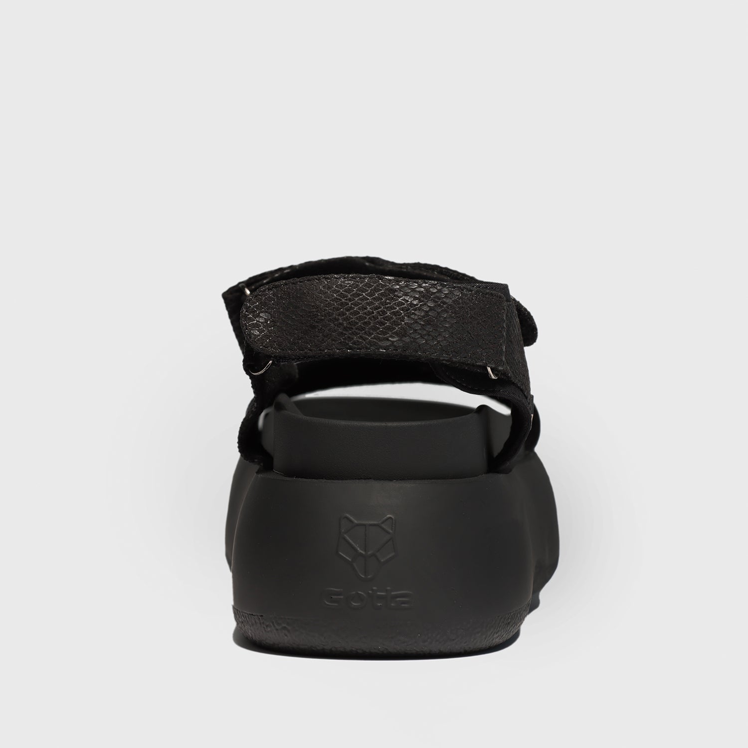 Sandalia Plataforma Negra Mujer 25274