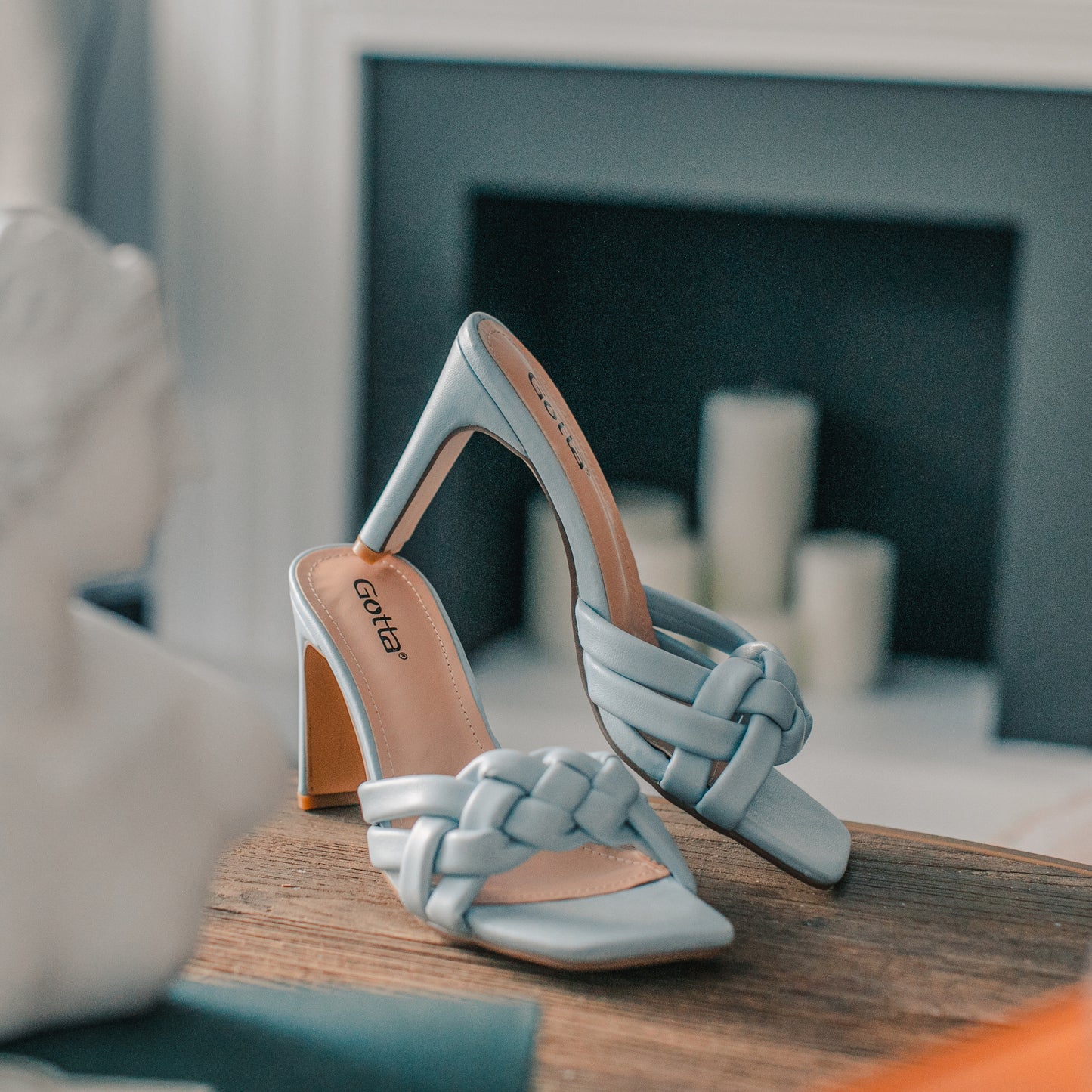 Sandalia Taco Celeste Mujer 25701