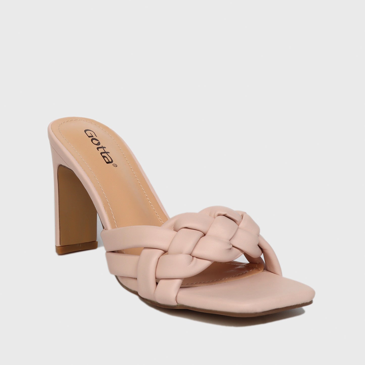 Sandalia Taco Rosada Mujer 25701
