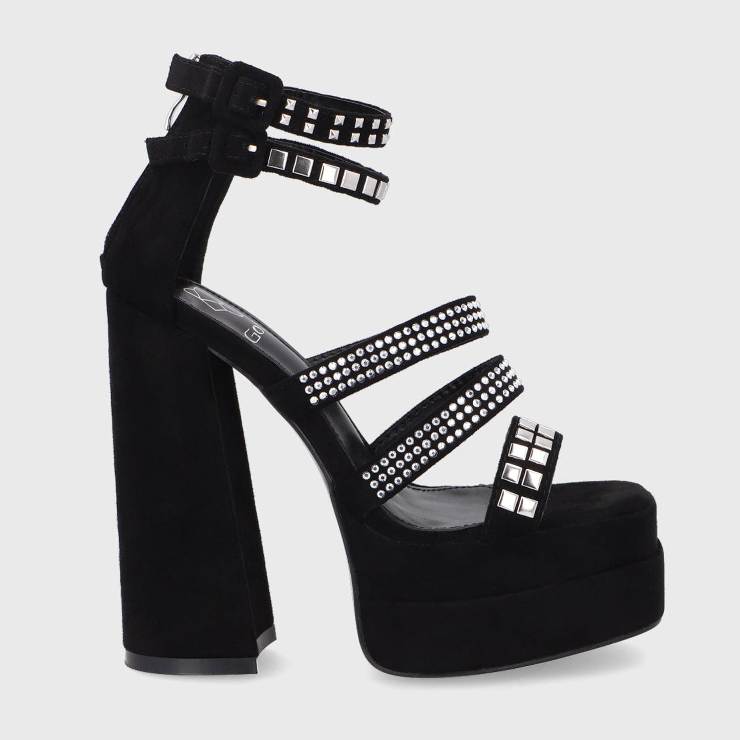 Sandalia Plataforma Negra Mujer 25912