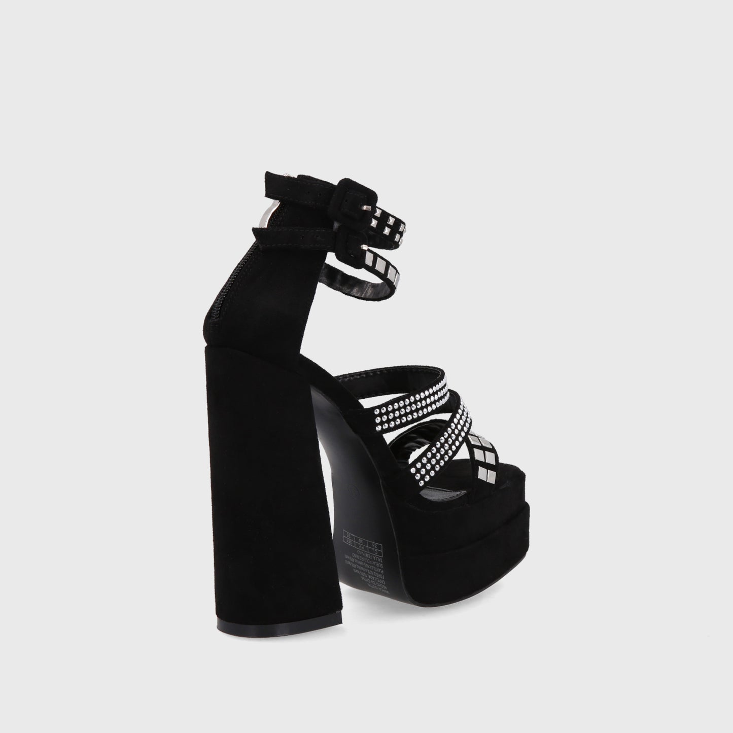 Sandalia Plataforma Negra Mujer 25912