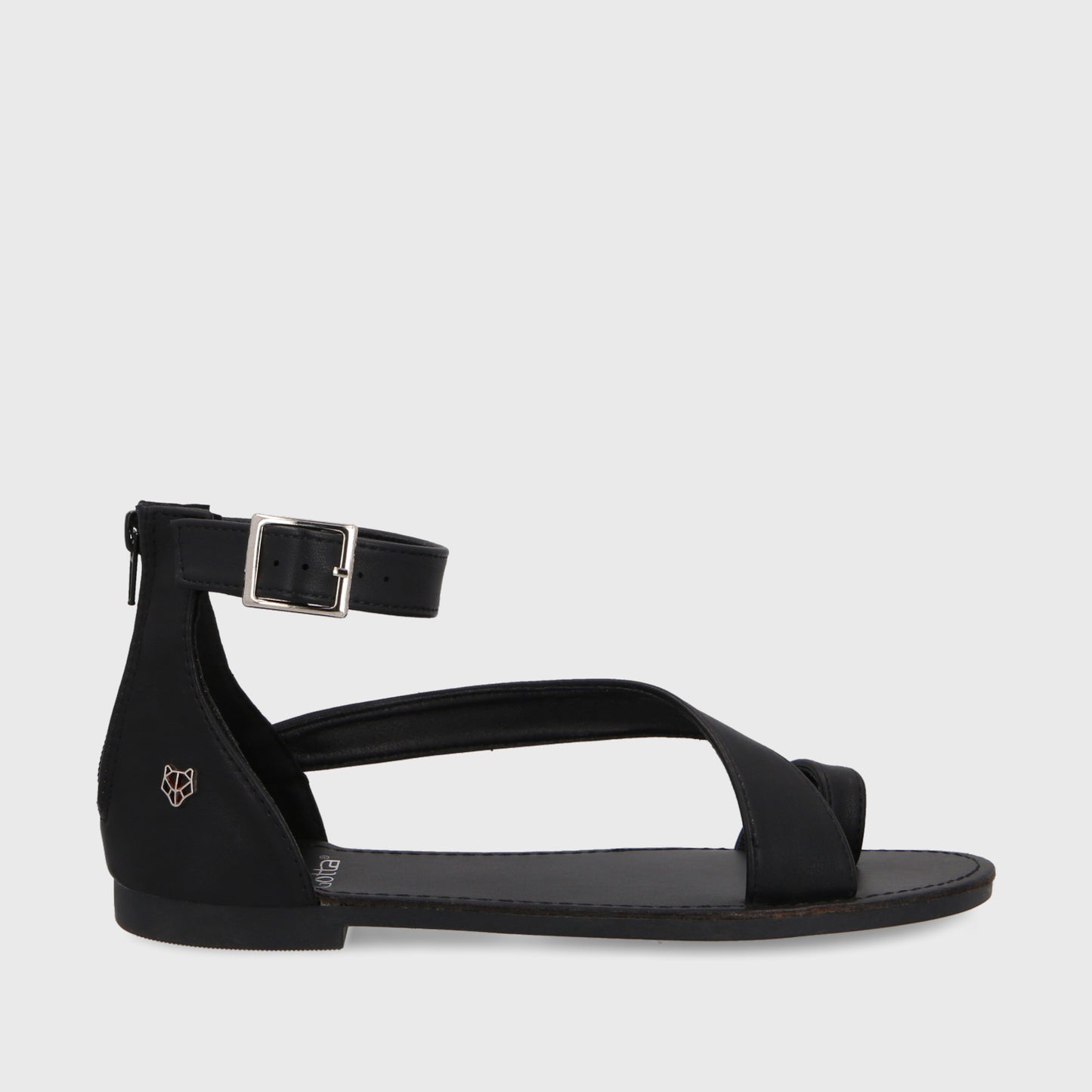 Sandalia Plana Negra Mujer 33711