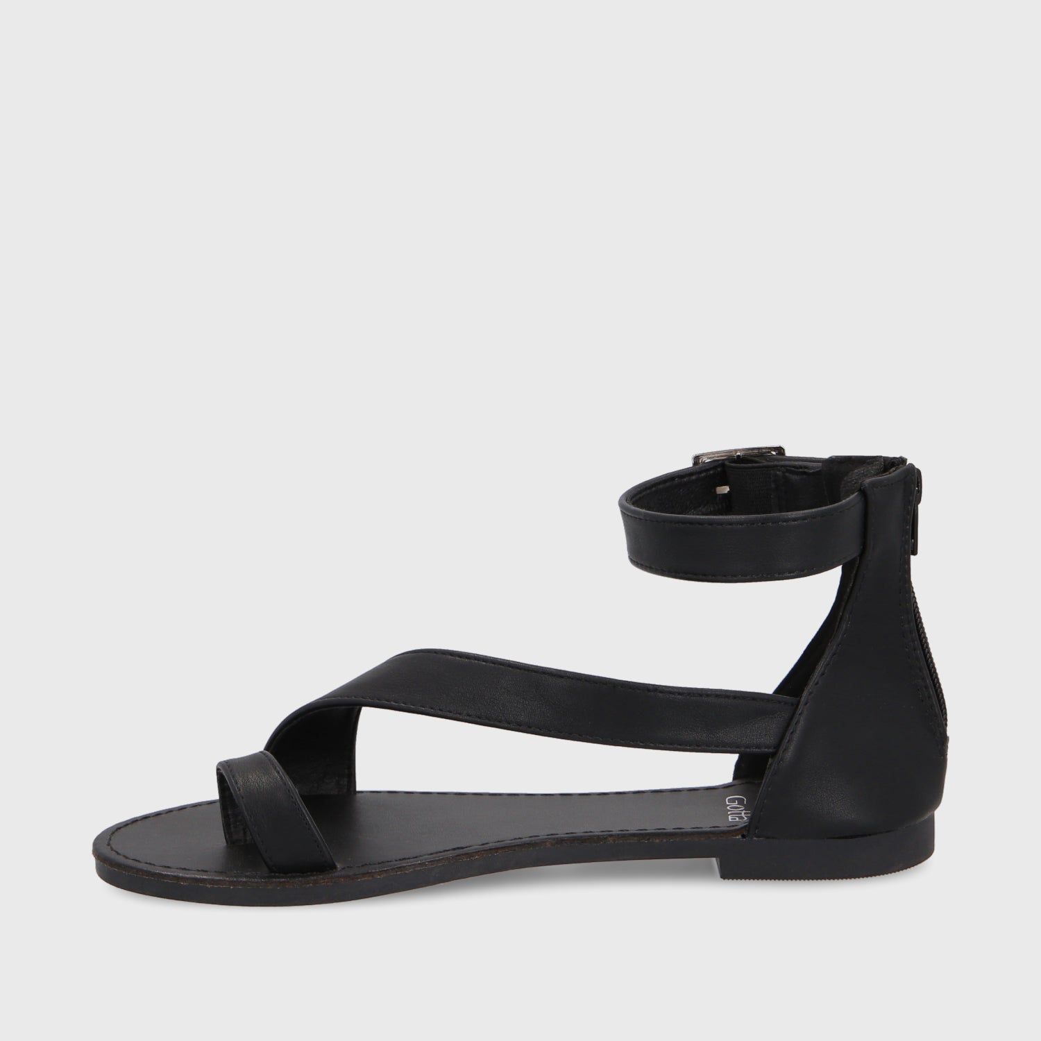 Sandalia Plana Negra Mujer 33711