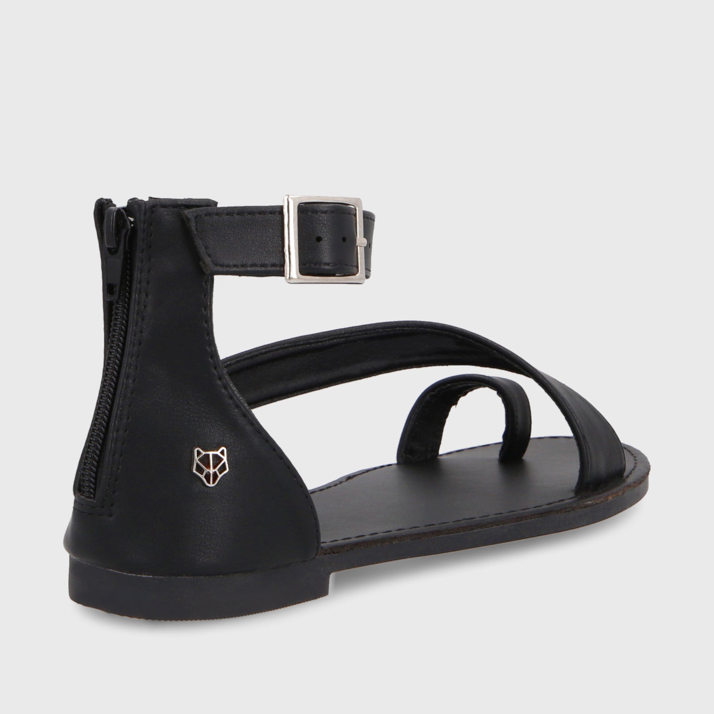 Sandalia Plana Negra Mujer 33711