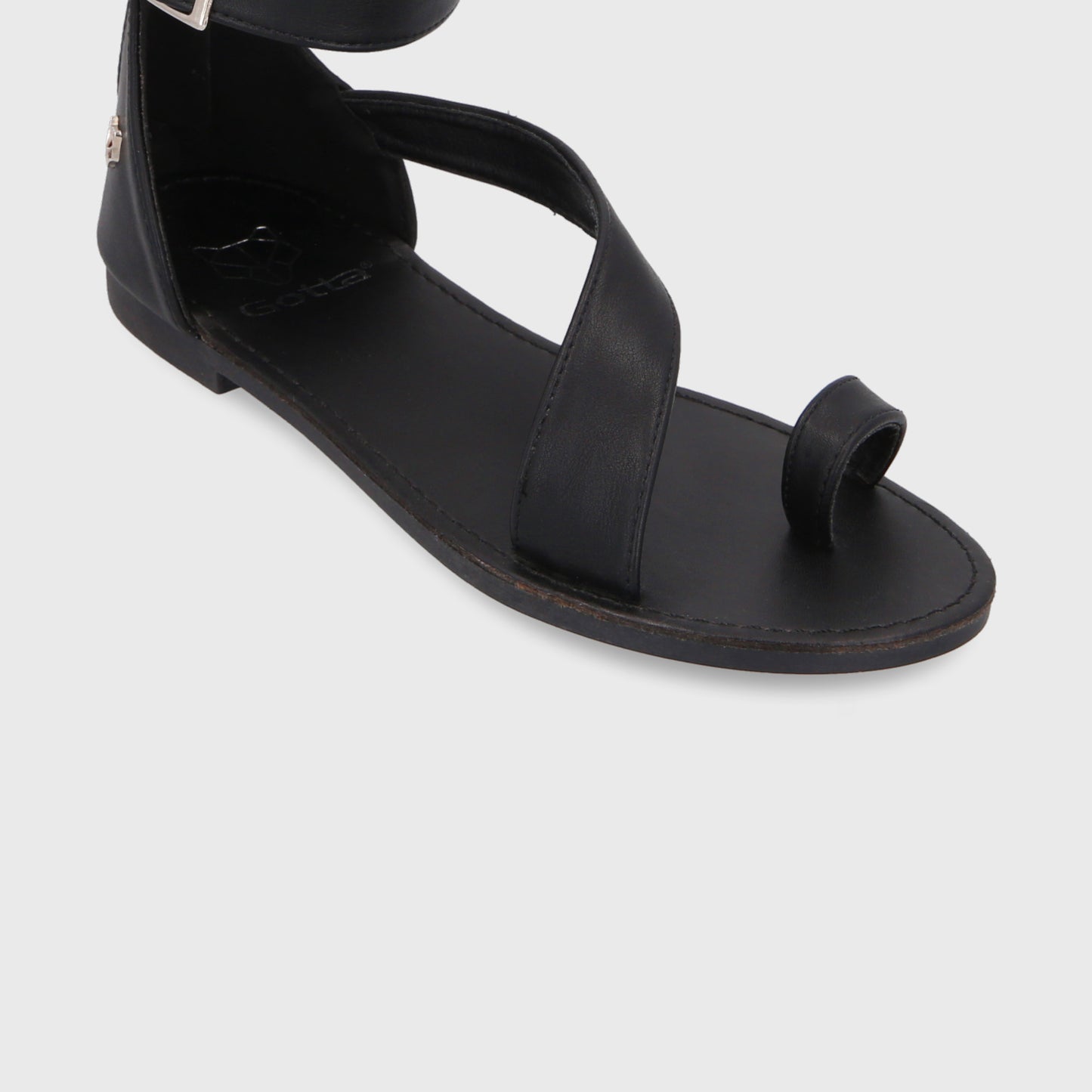 Sandalia Plana Negra Mujer 33711