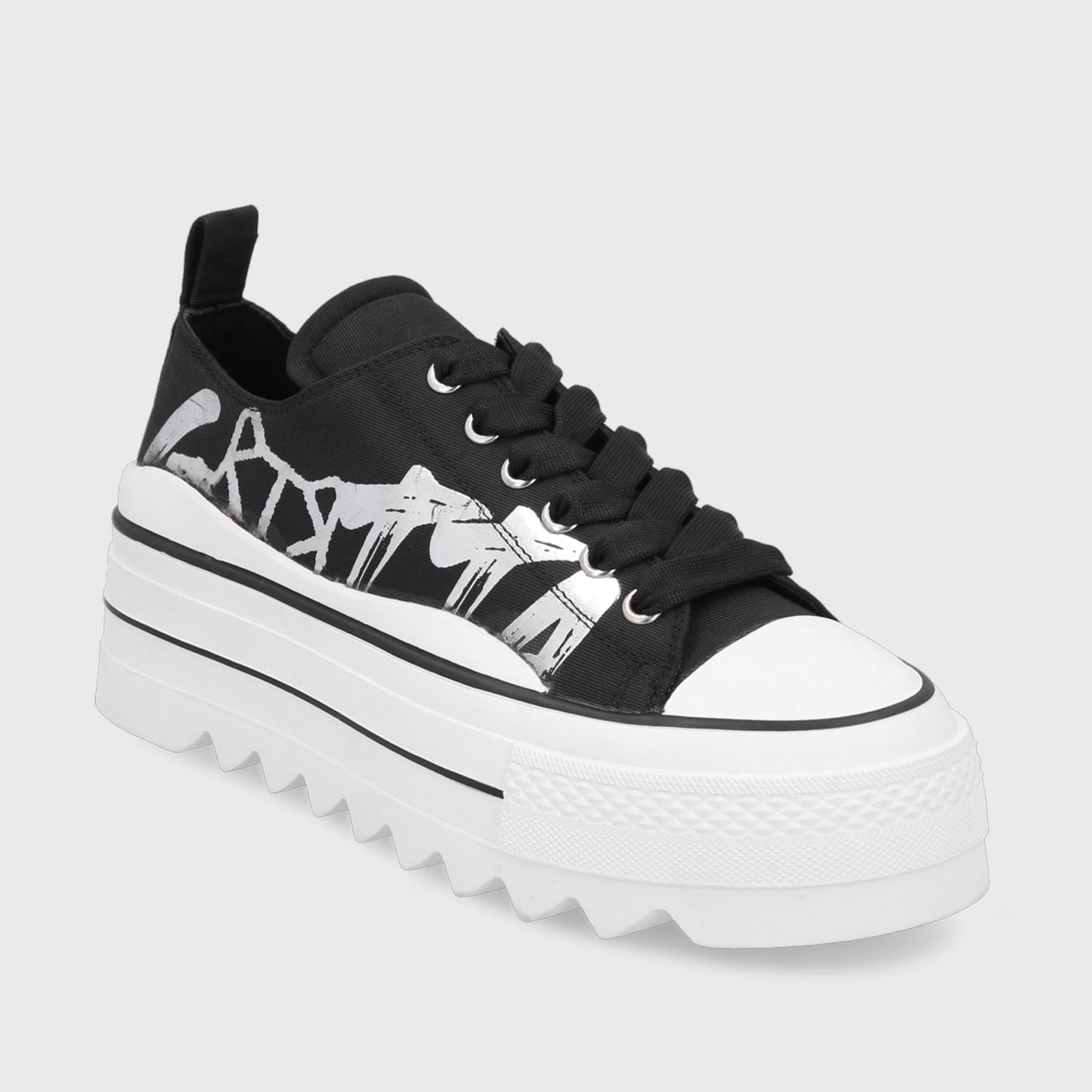 Zapatilla Plataforma Negra Mujer 33741