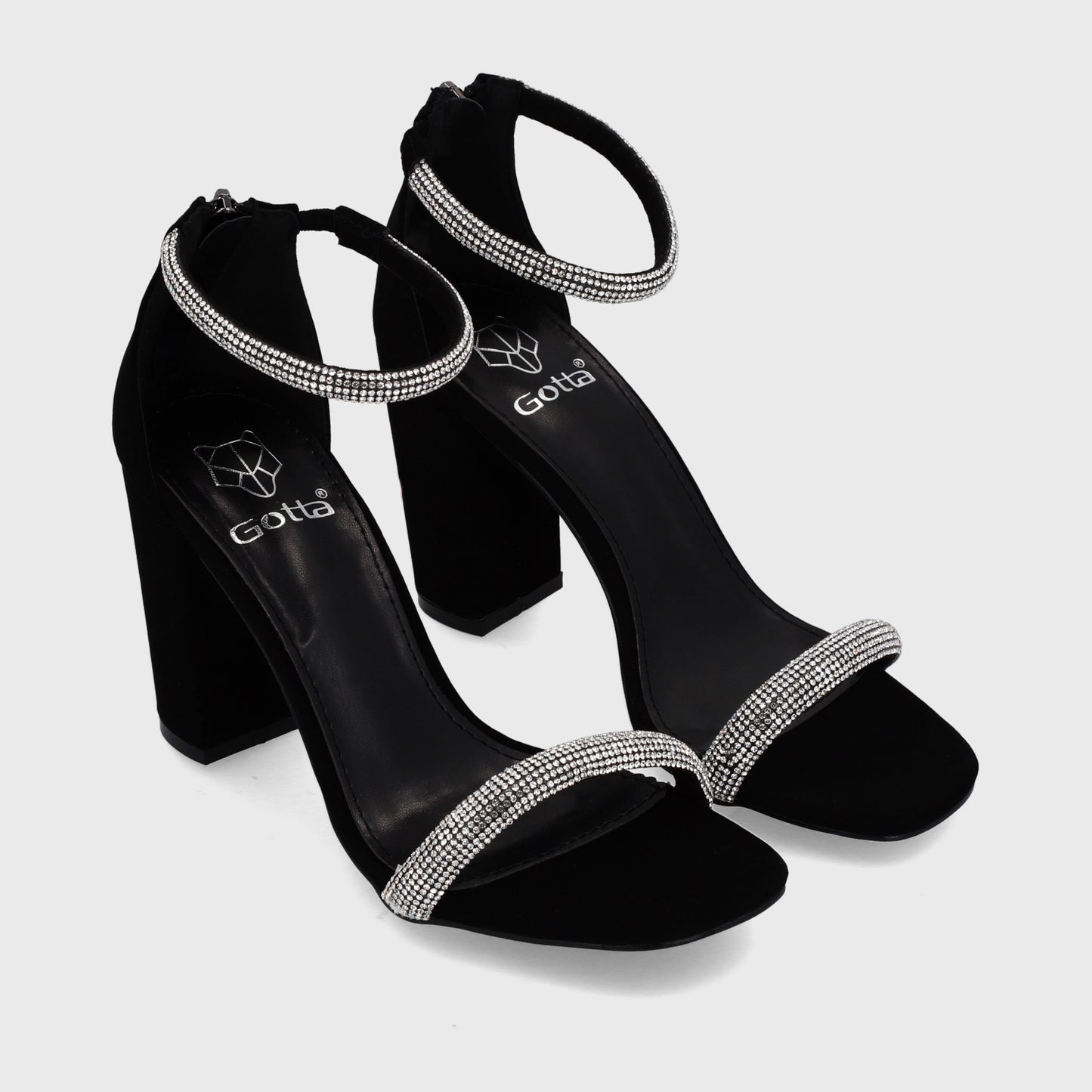 Sandalia Taco Negra Mujer 35111