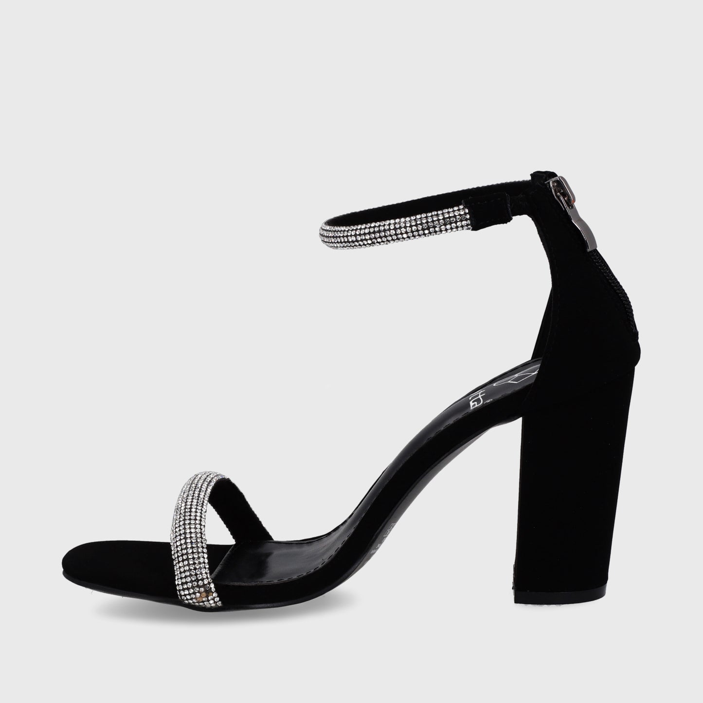 Sandalia Taco Negra Mujer 35111