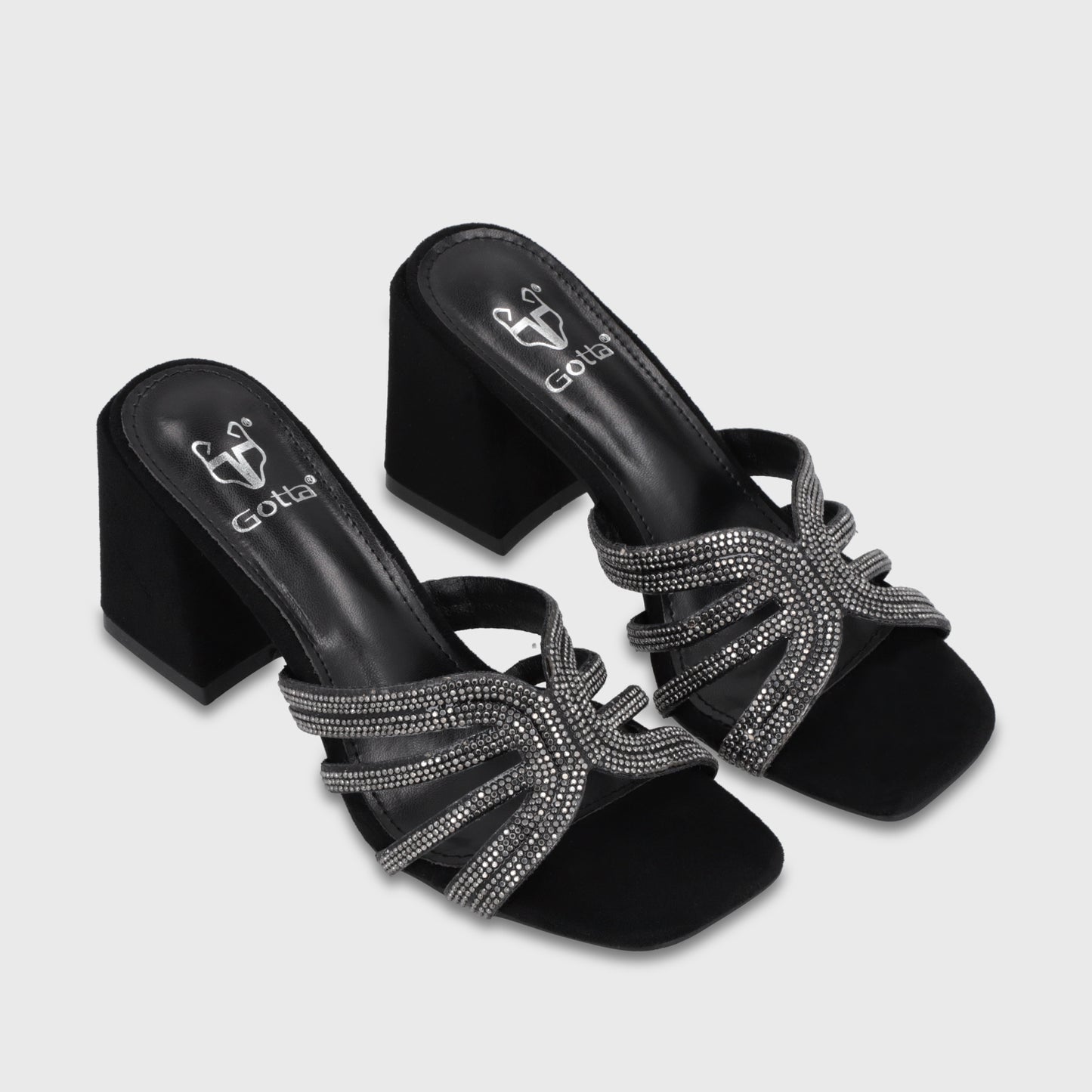 Sandalia Taco Negra Mujer 35135