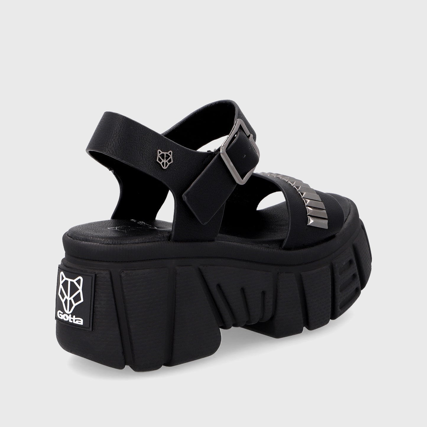 Sandalia Plataforma Negra Mujer 35172
