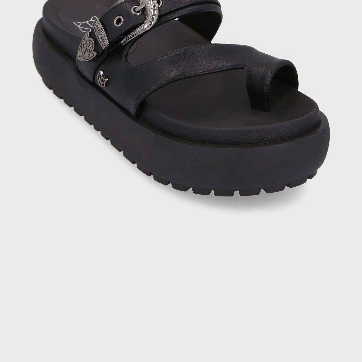 Sandalia Plataforma Negra Mujer 35193