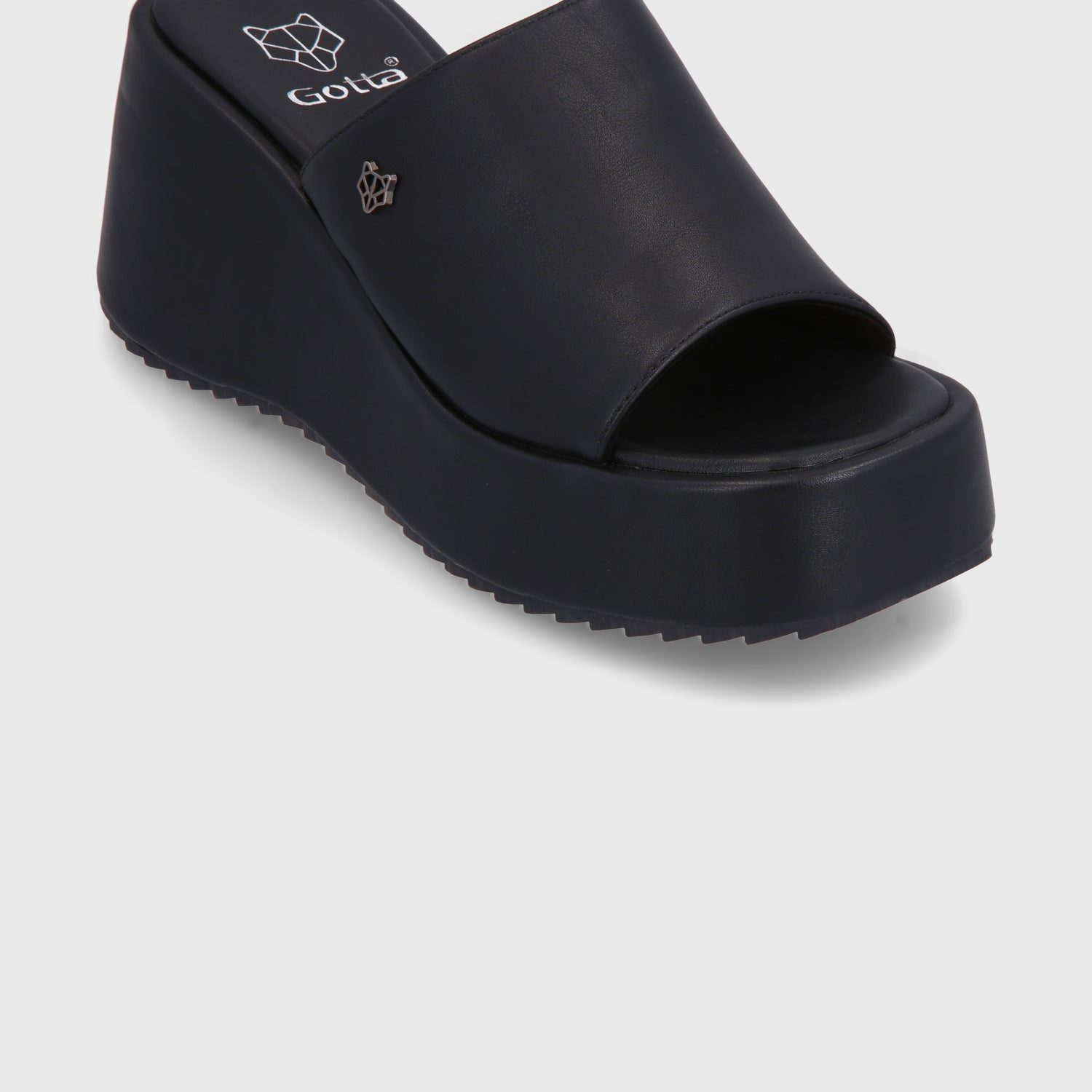 Sandalia Plataforma Negra Mujer 35240