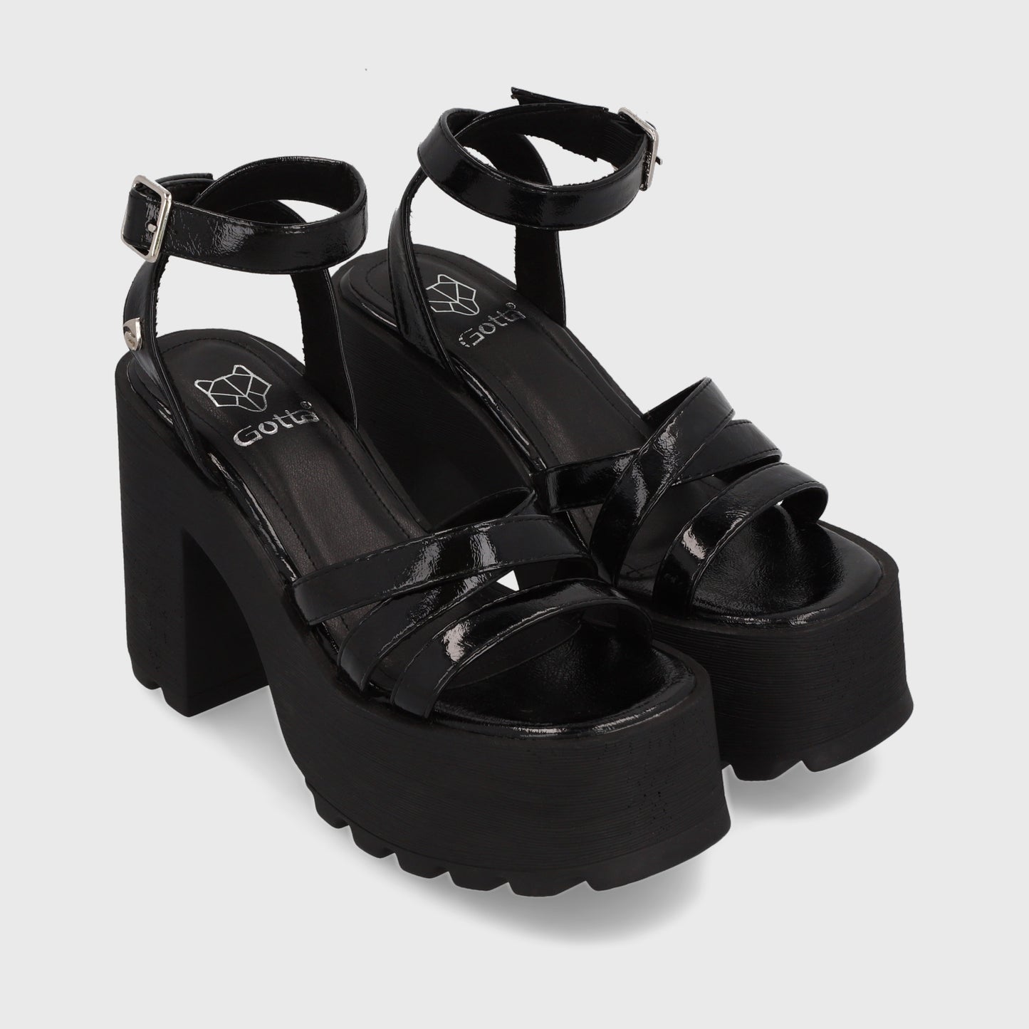 Sandalia Plataforma Negra Mujer 35282