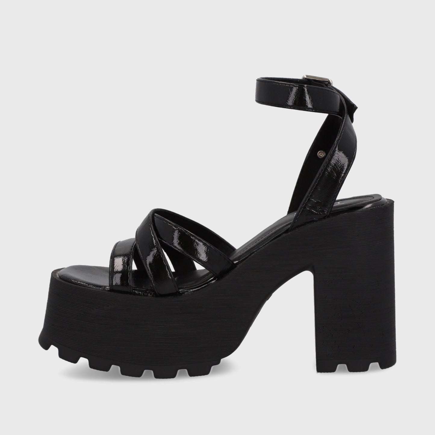Sandalia Plataforma Negra Mujer 35282