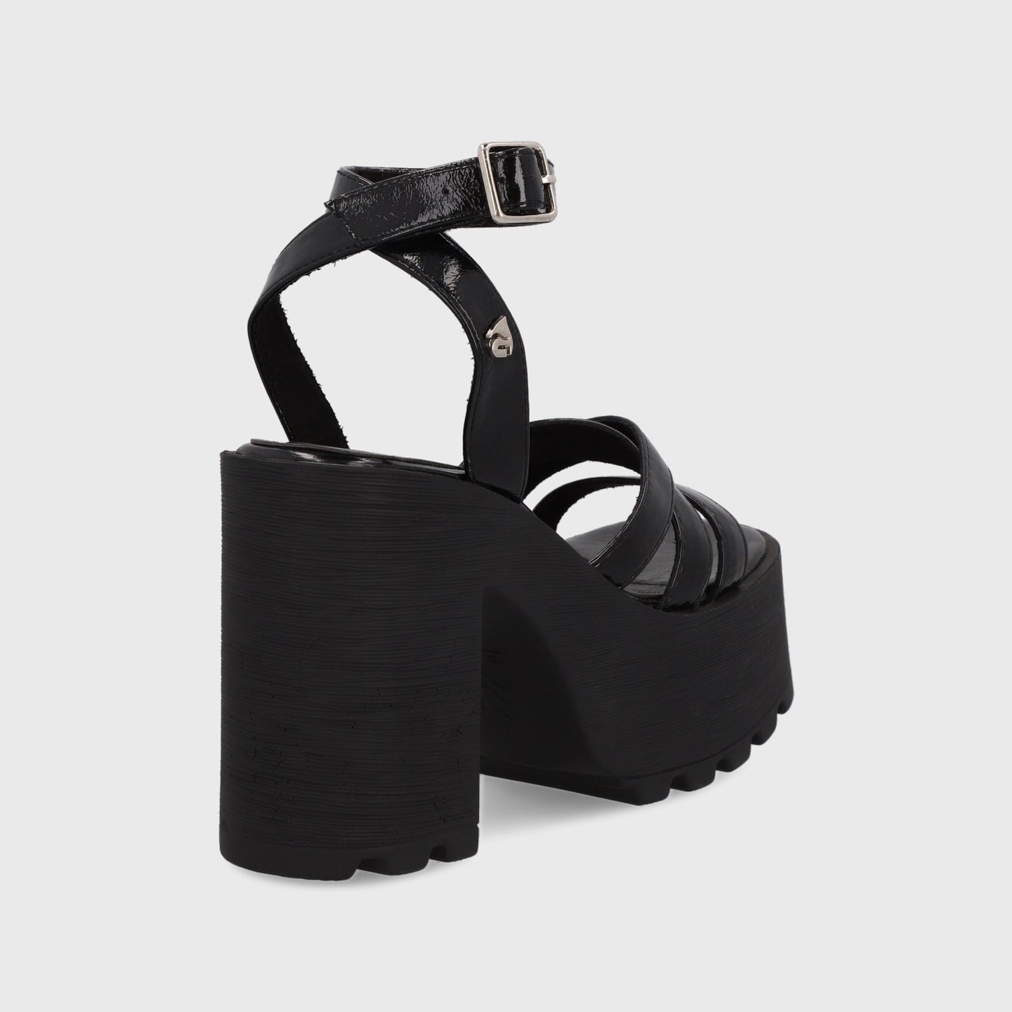 Sandalia Plataforma Negra Mujer 35282