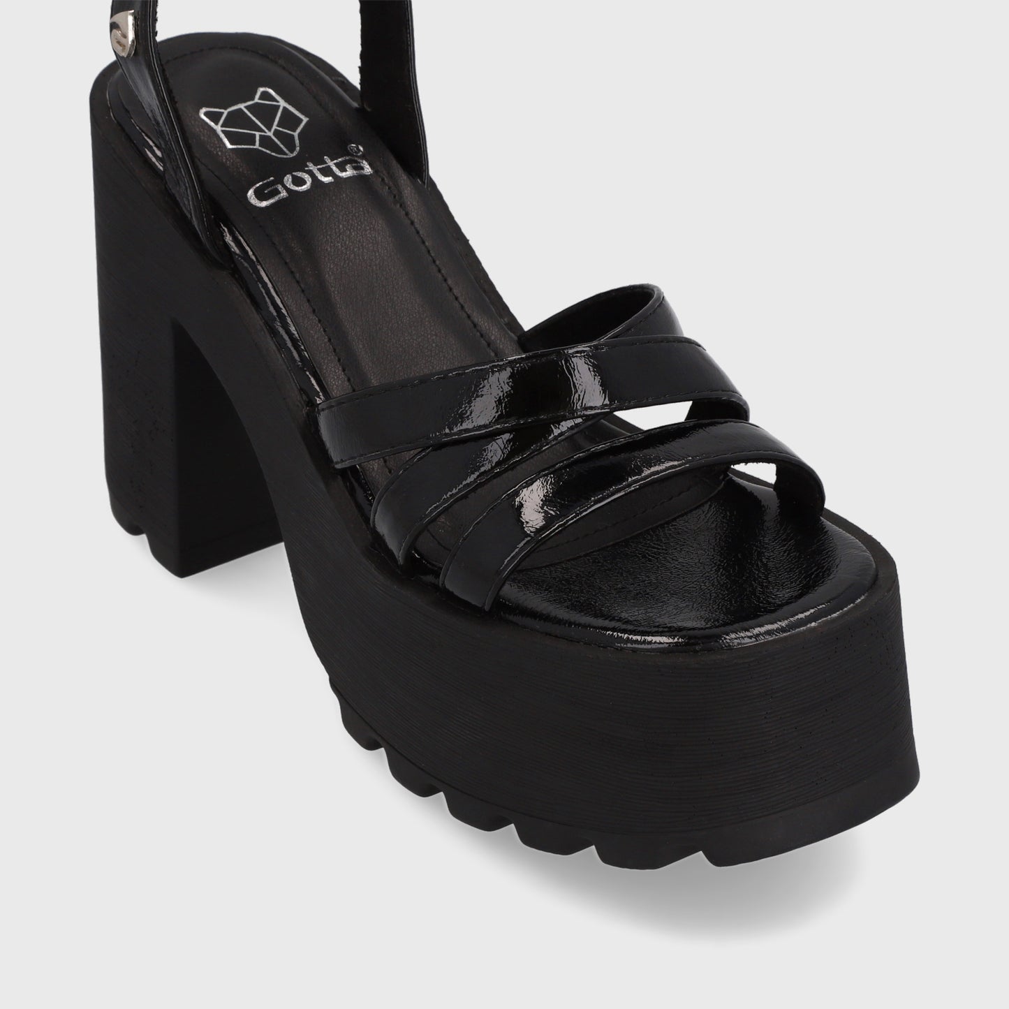 Sandalia Plataforma Negra Mujer 35282