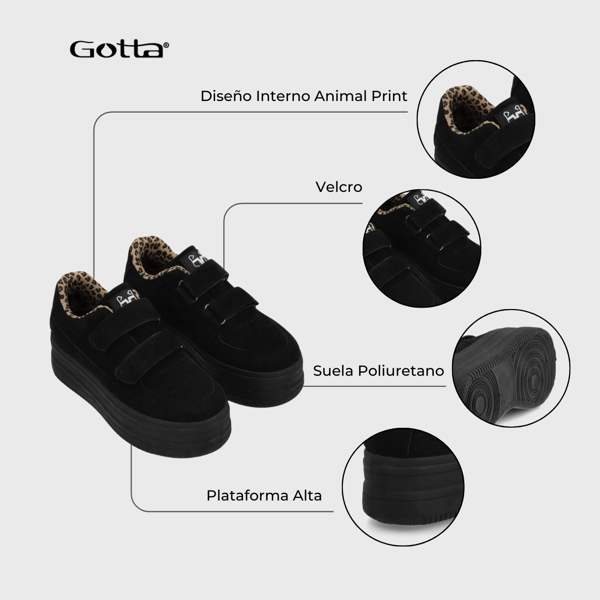 Zapatilla Negra Mujer 38561