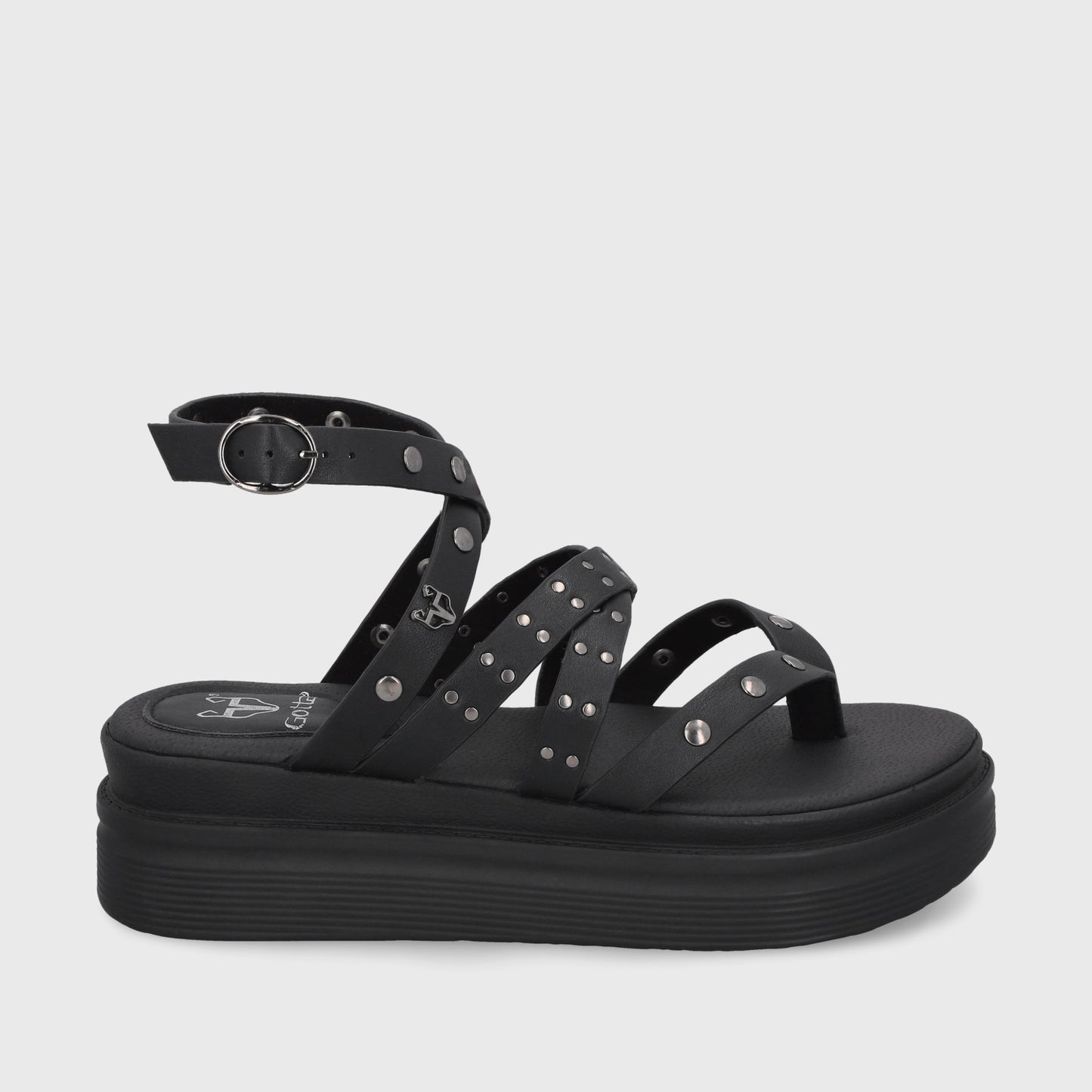 Sandalia Negra Mujer 43013