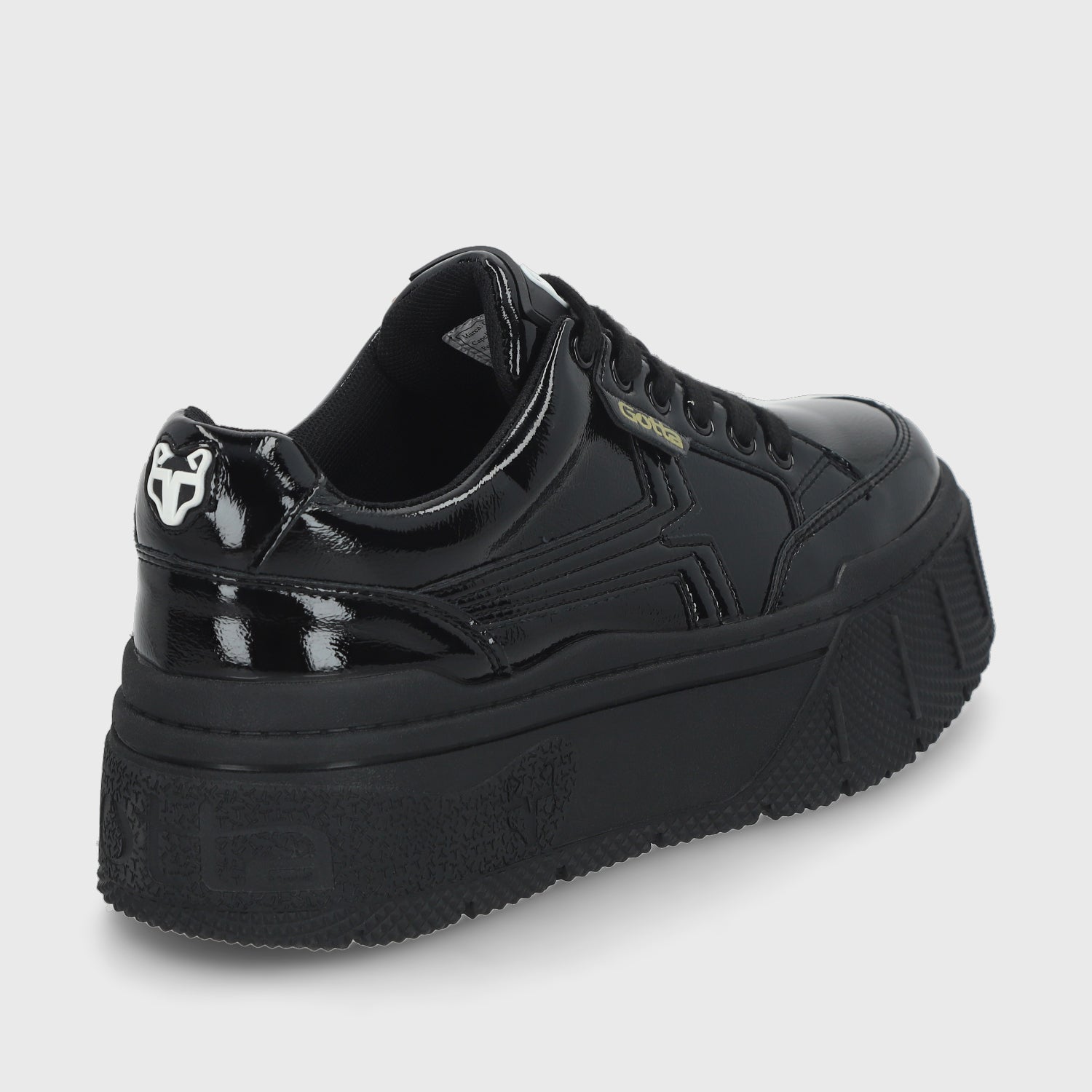 Zapatilla Negra Charol Mujer 43051