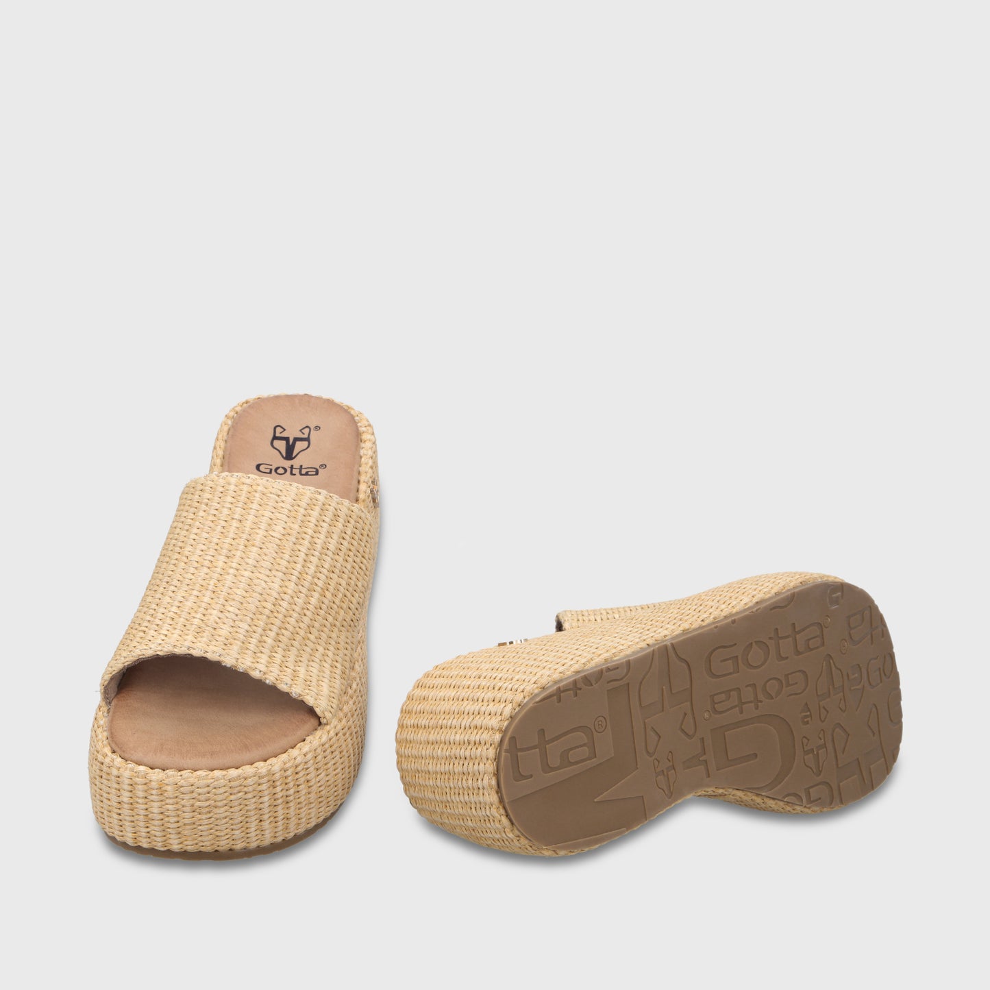 Sandalia Plataforma Beige Mujer 45824