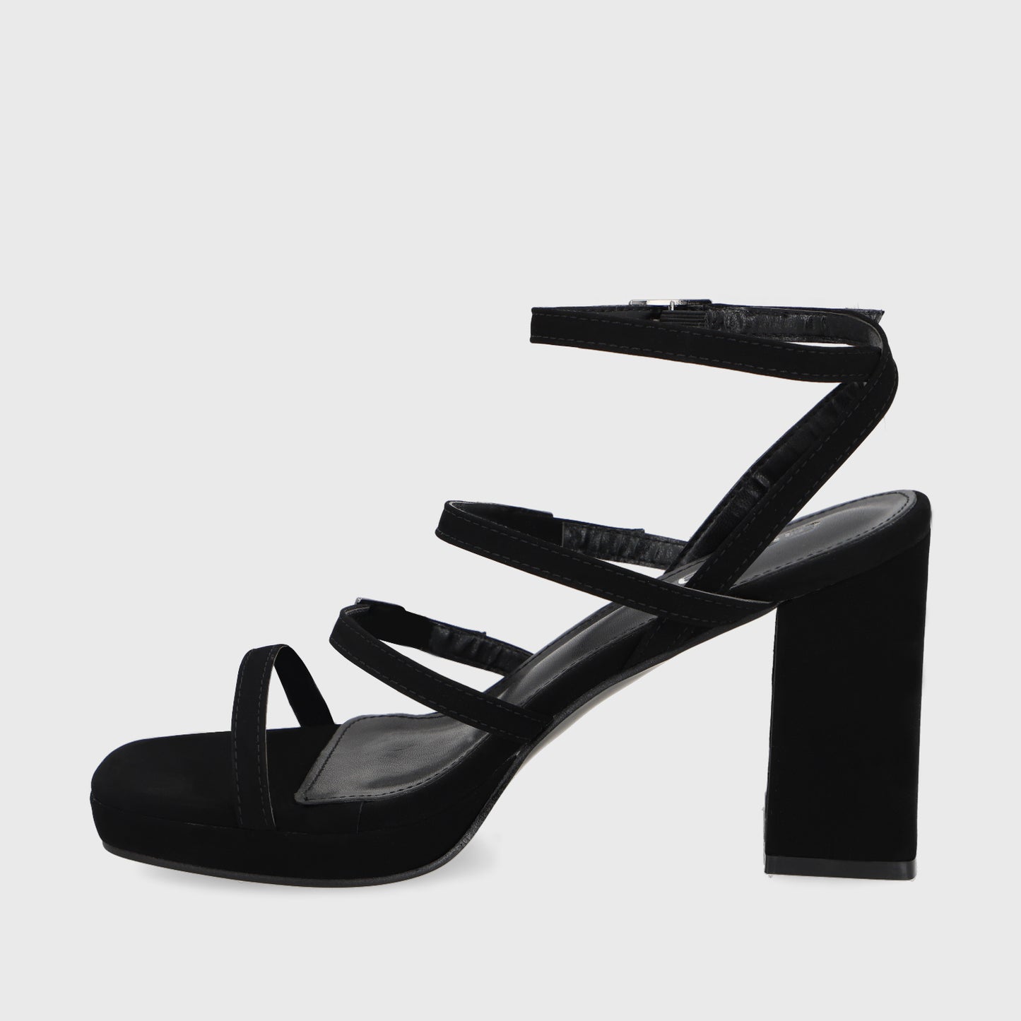 Sandalia Taco Negra Mujer 45901