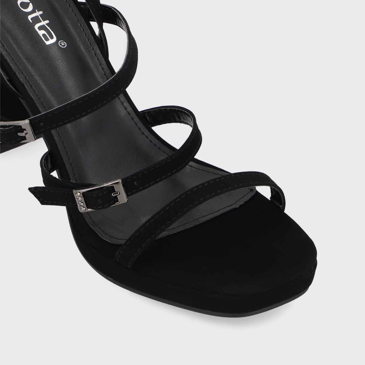Sandalia Taco Negra Mujer 45901