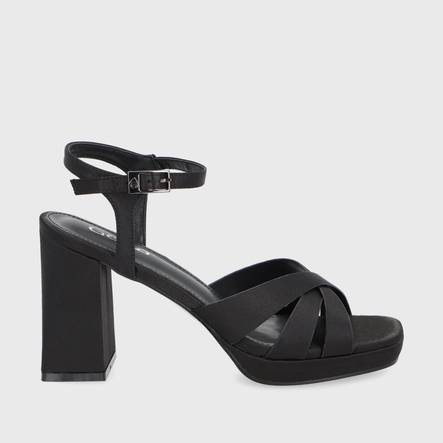 Sandalia Taco Negra Mujer 45902