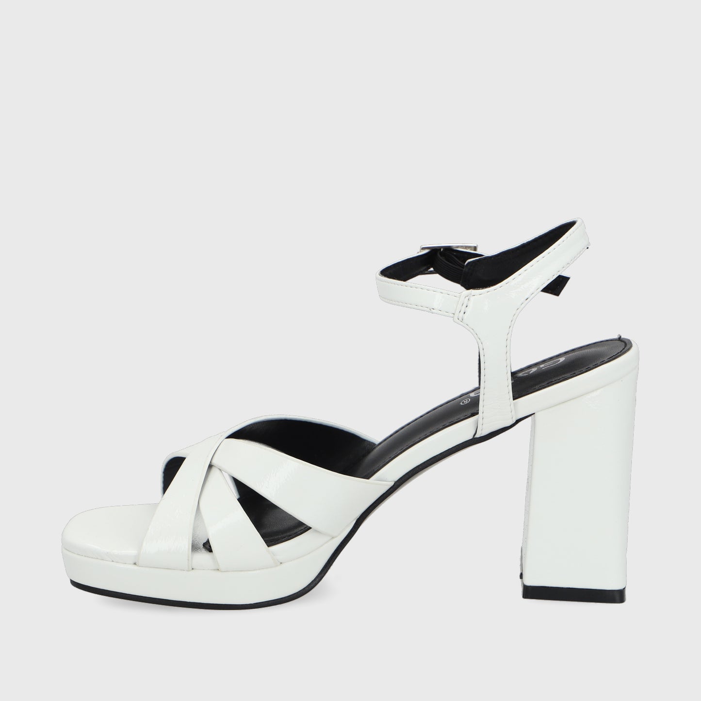 Sandalia Taco Blanca Mujer 45902