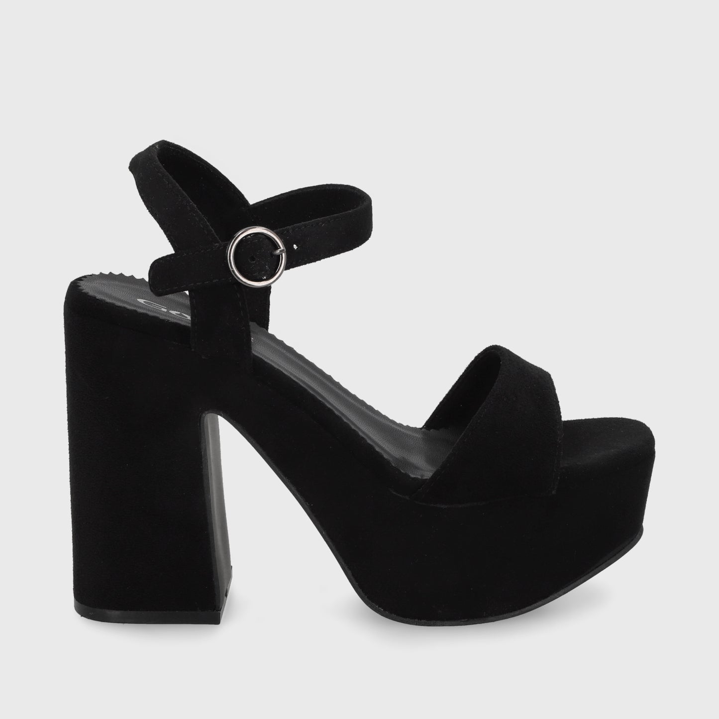Sandalia Taco Negra Mujer 45910