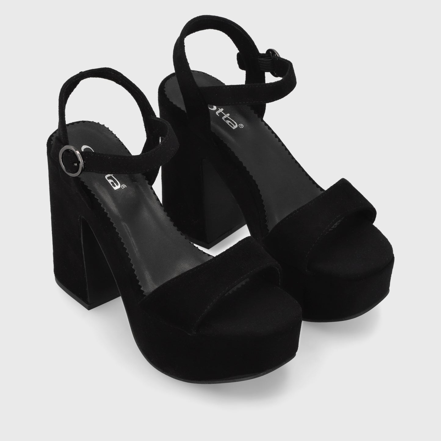 Sandalia Taco Negra Mujer 45910