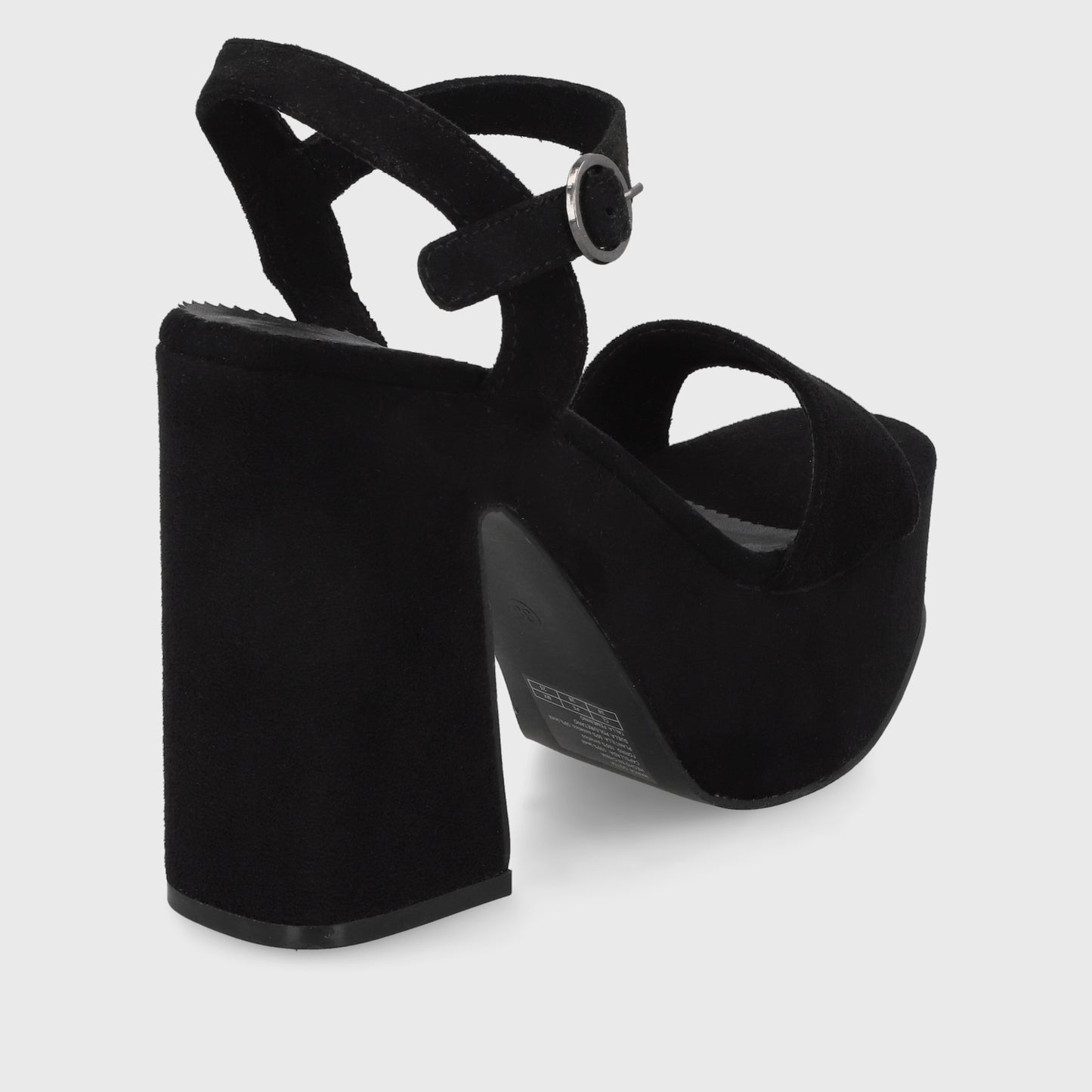 Sandalia Taco Negra Mujer 45910