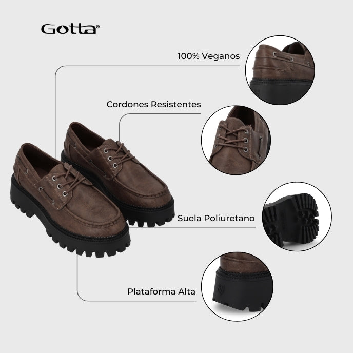 Zapato Plataforma Café Mujer 46302