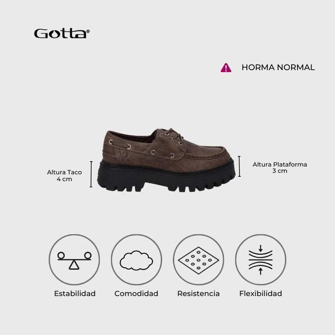 Zapato Plataforma Café Mujer 46302